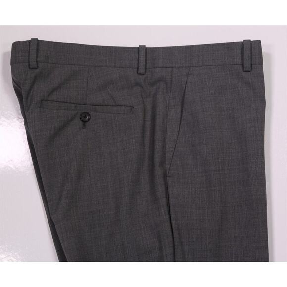 Theory Men's Solid Gray Wool Stretch Flat Front Dress Pants Trousers 36x31 - Picture 2 of 7